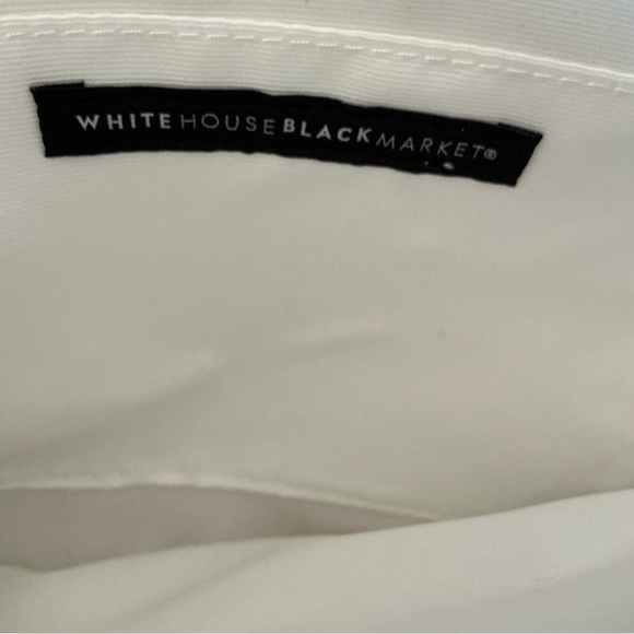 White House black market hydrangea white studded pouch clutch wristlet - Picture 4 of 5